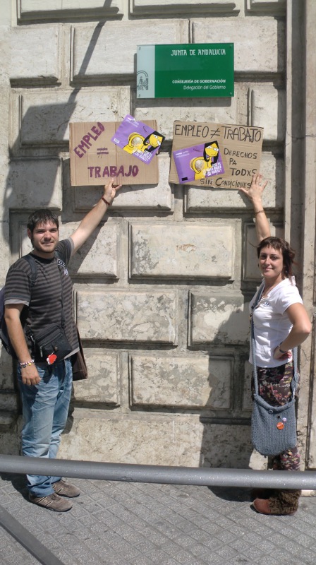 Acción por la Renta Básica de las iguales 27 abril 2012 en Málaga